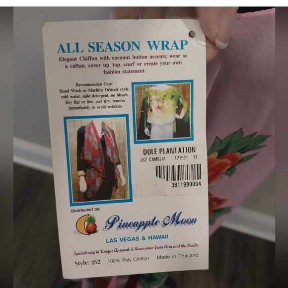 NWT Pineapple Moon Floral Chiffon Shawl Scarf Duster Wrap - Picture 9 of 12